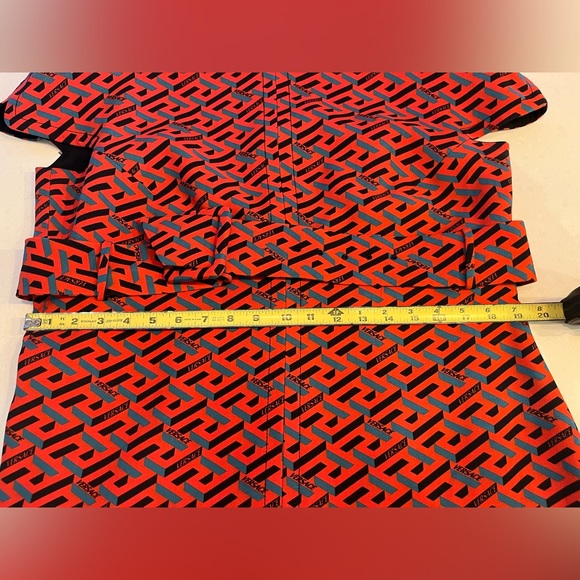 **SOLD** Versace La Greca Monogram Print Belted Wool Mini Dress, - Picture 11 of 13
